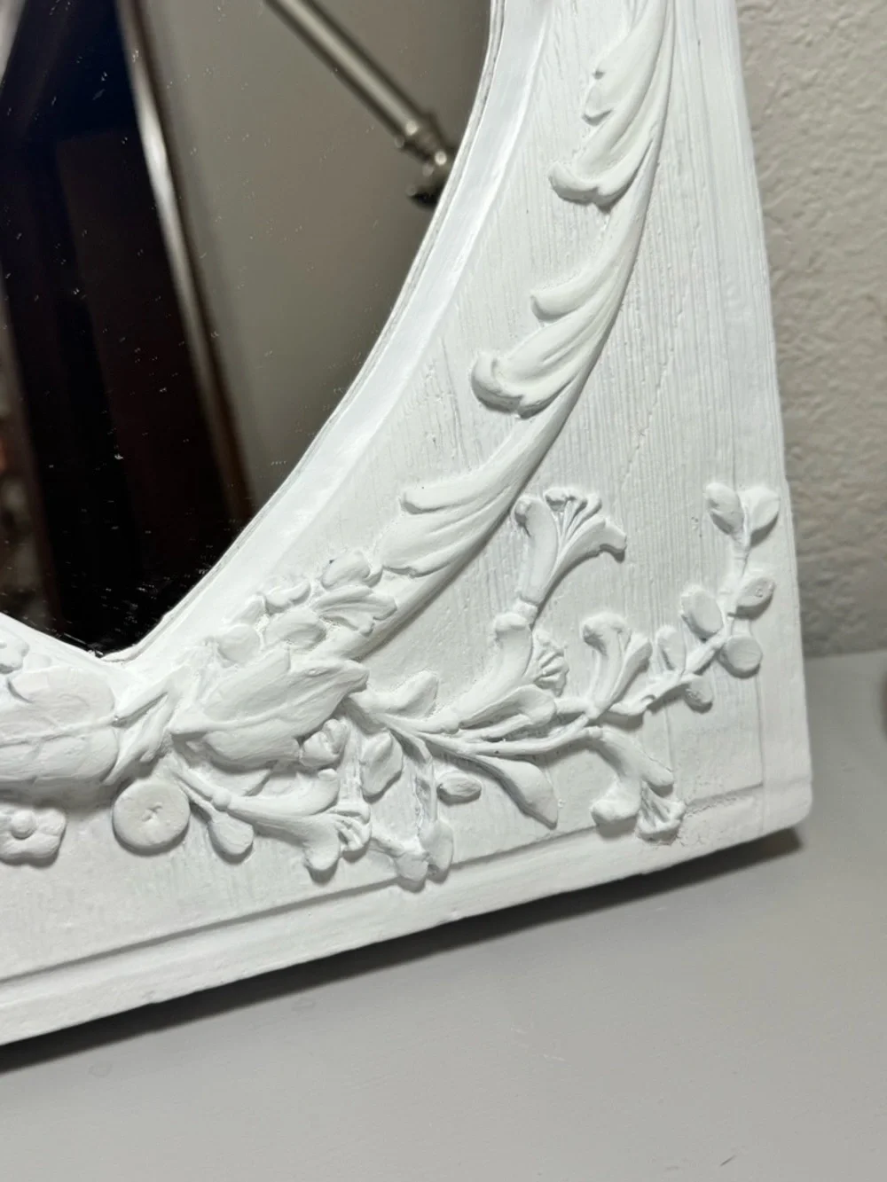 Vintage Hanging Pottery Mirror Cherubs Victorian Shabby Chic